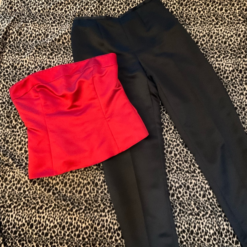 Dana Buchman Elegant Black Satin Women's Pants